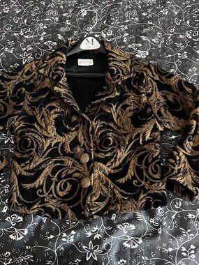 Vintage Paco Soler Tapestry Jacket with Acanthus Print